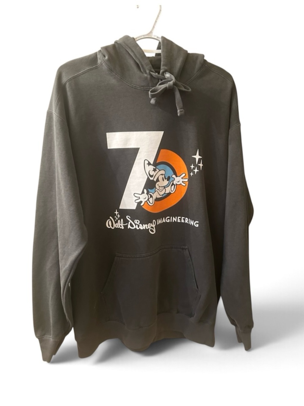 Walt Disney 70th Anniversary Men’s Grey Pullover Hoodie Size Large.